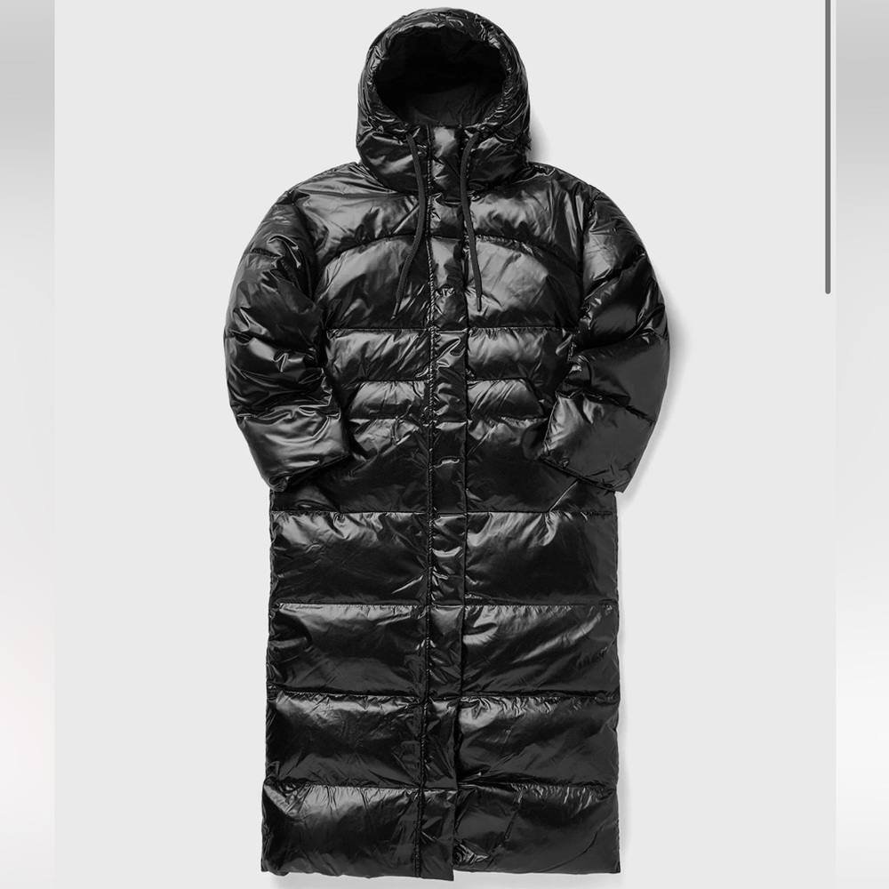 Nike Black Long Puffer Coat with Hood